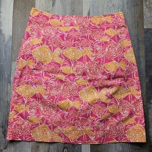 Lilly Pulitzer Jubilee Beaverly Hills Bubbly Skirt Women's 4 Pink Orange Pattern